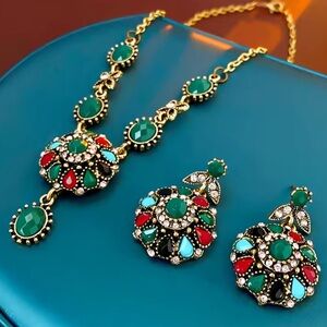 Vintage Mosaic Gem Jewelry Set